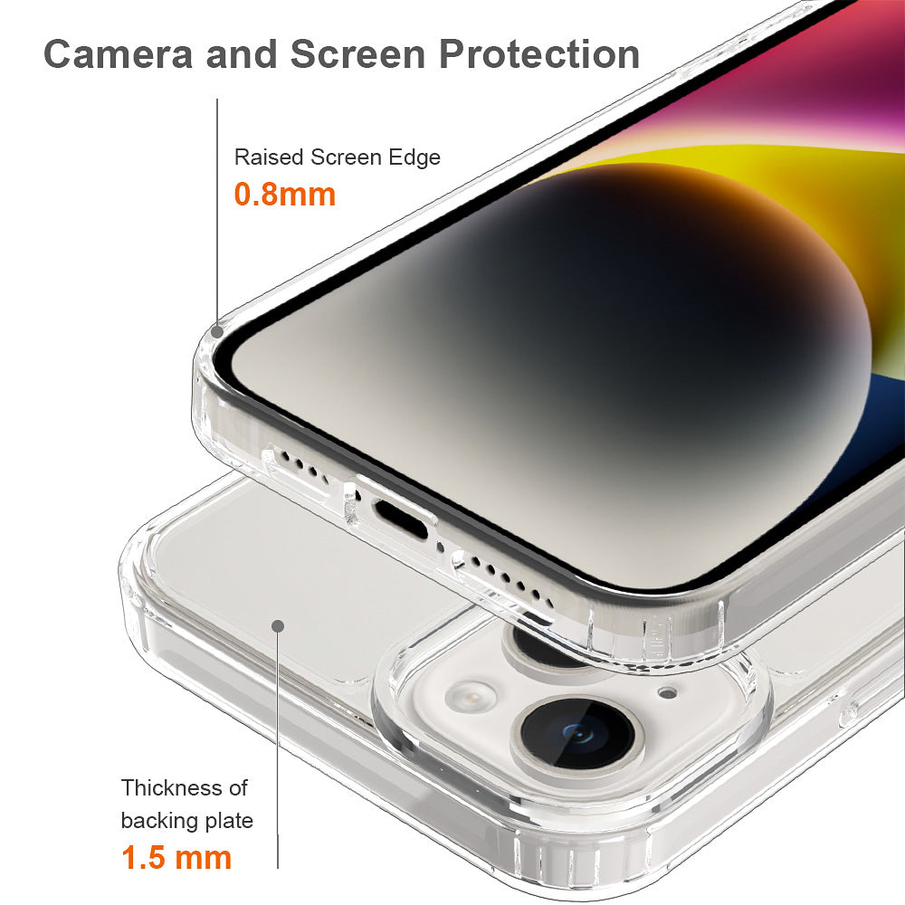 For iPhone 15 Plus Clear Acrylic TPU Hybrid Phone Cover Anti-Scratch Mobile Phone Case Shell For iPhone 15 Plus Clear Acrylic TPU Hybrid Phone Cover Anti-Scratch Mobile Phone Case Shell